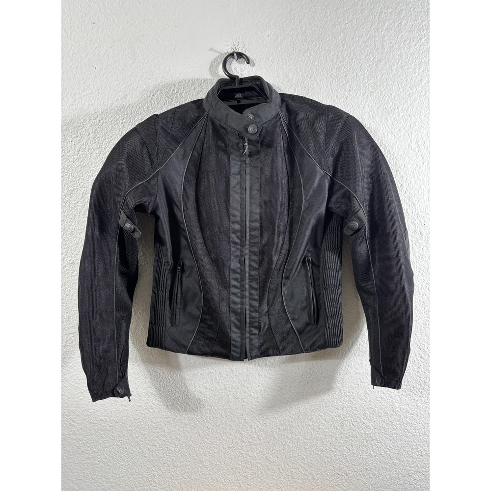 Frank‎ Thomas Jacket Womens LL Black Waterproof Motorcycle Riding Armor *Flaw